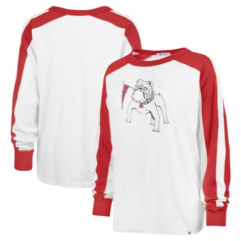 Women's '47 White Georgia Bulldogs Premier Caribou Raglan Long Sleeve T-Shirt