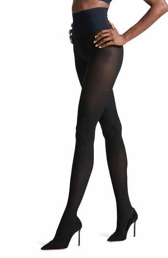 Footless Tights in Black Opaque, Comfortable Luxe Waistband