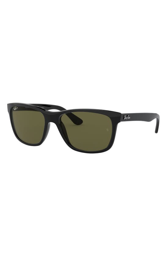 Ray Ban Wayfarer 57mm Polarized Sunglasses In Green