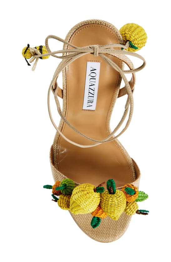 Shop Aquazzura Citrus Punch Ankle Strap Sandal In Natural/ Yellow