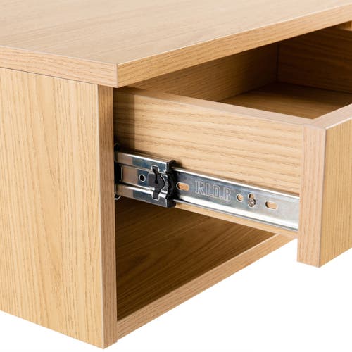 Jonathan Y Ettore Mid-century Modern Floating Wall Mounted Nightstand With Soft-close Drawer And Cab In Light Oak