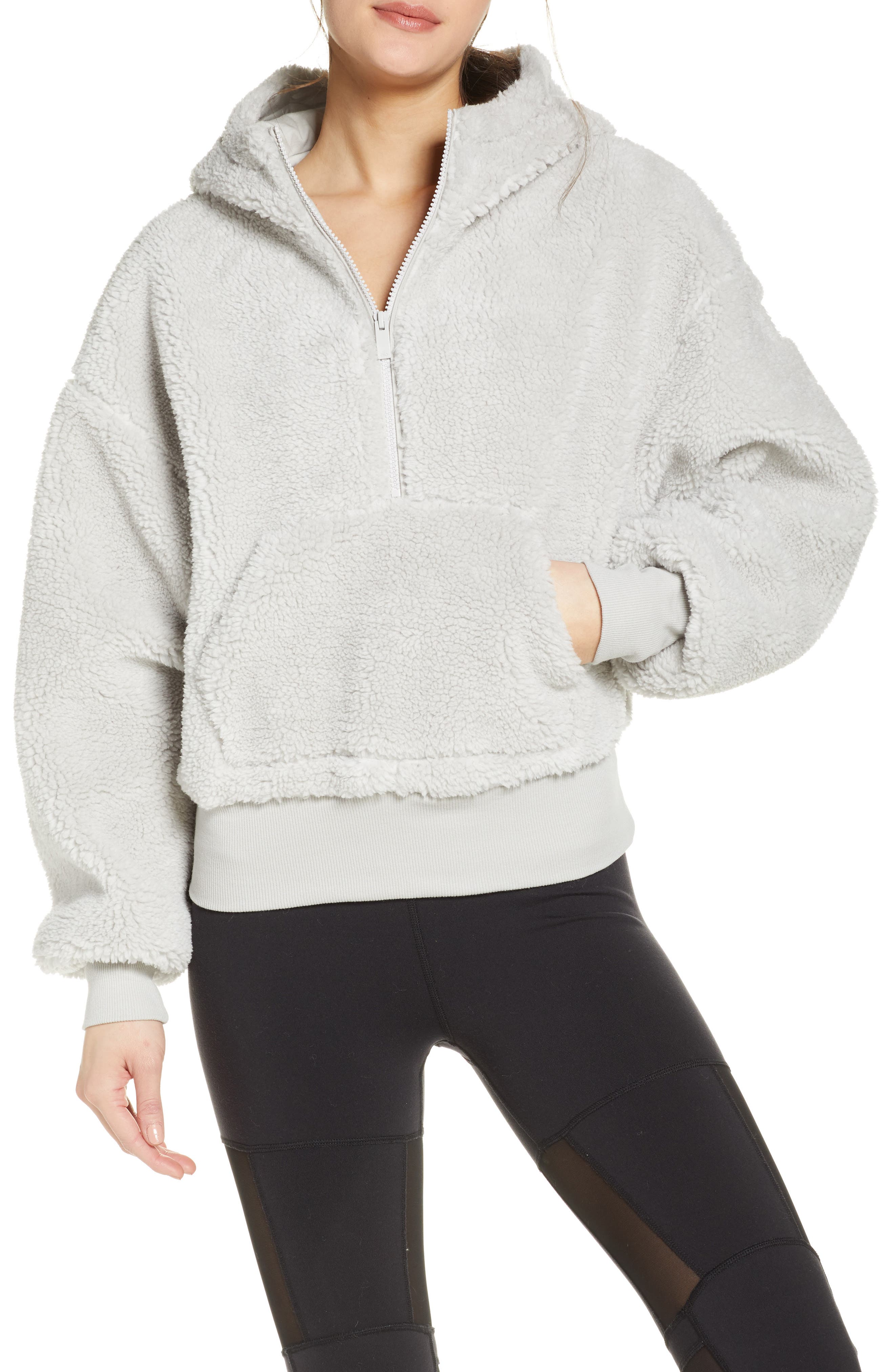 Alo Streetside Half Zip Faux Fur Hoodie Nordstrom