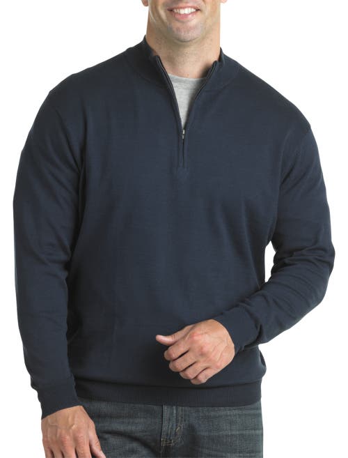 Shop Harbor Bay By Dxl Quarter-zip Pullover Sweater In Navy