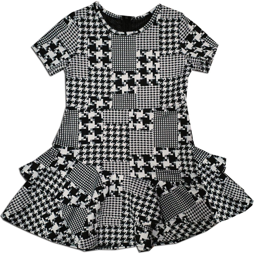 Joe-ella Kids' Houndstooth Dress In Black