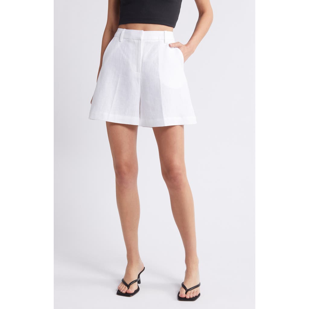 Faithfull The Brand Antibes High Waist Linen Shorts In White