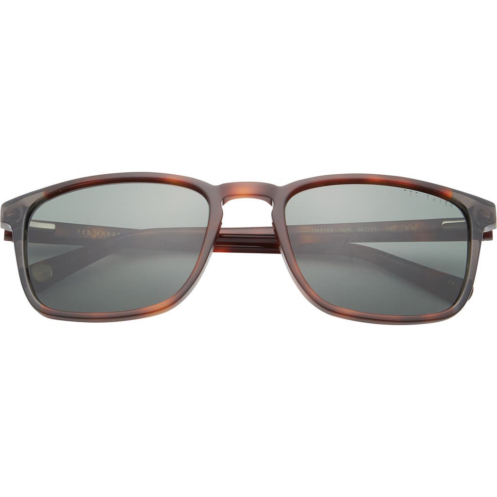 Ted Baker London 56mm Polarized Square Sunglasses In Tortoise