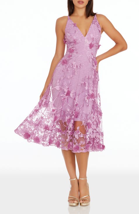 Purple Floral Dresses for Women