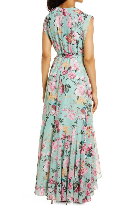 Shop Eliza J Floral Faux Wrap Maxi Dress In Mint