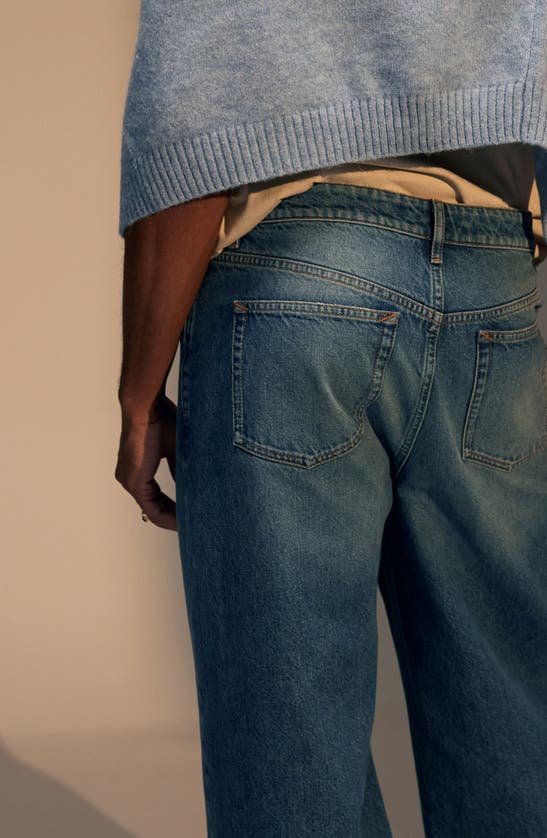 Shop Topman Baggy Jeans In Mid Blue