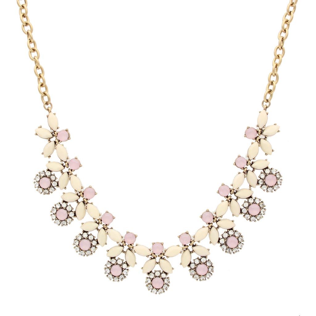 Shop Olivia Welles Nidia Stone Necklace In Gold/cream