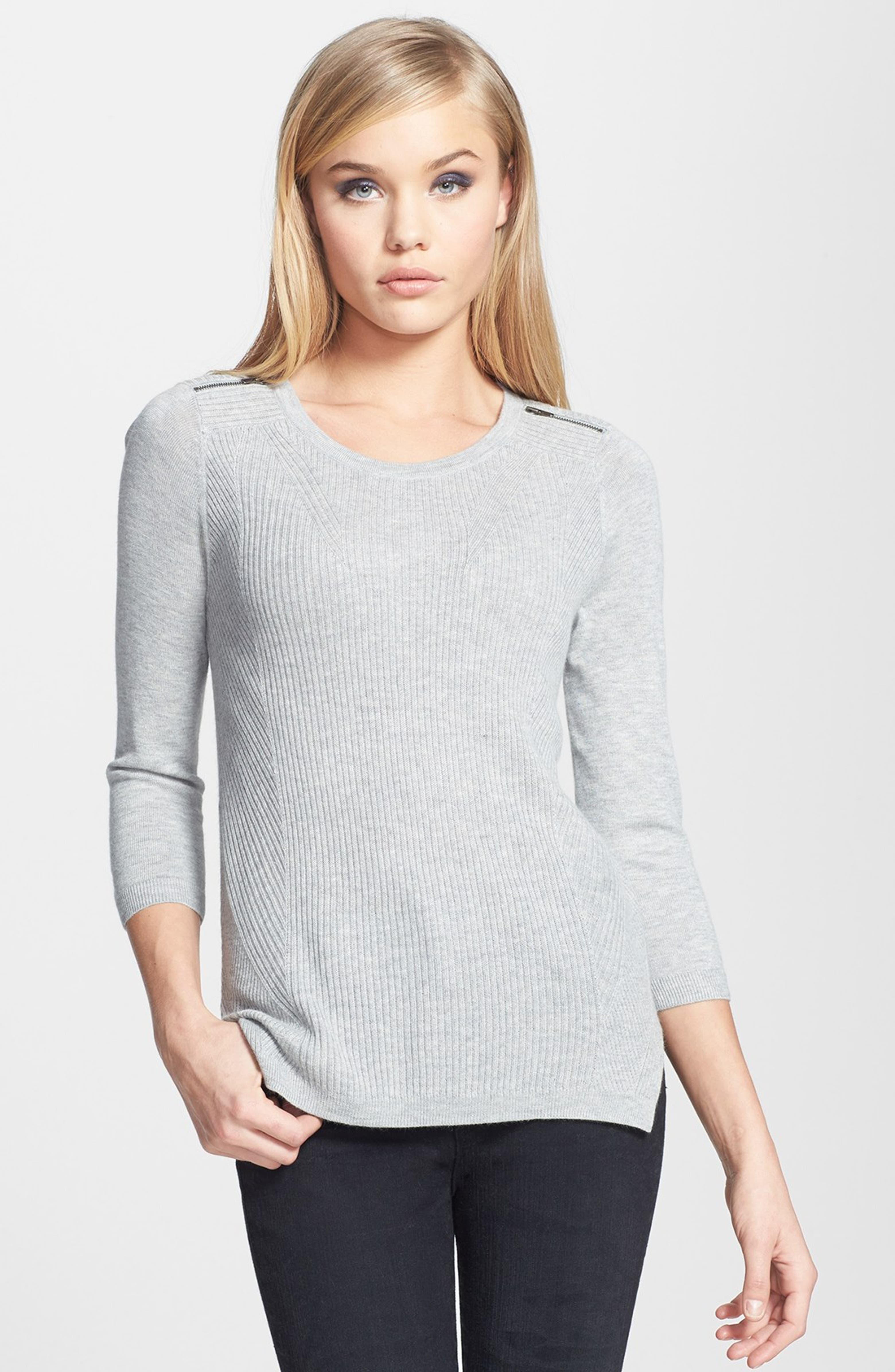 Trouvé Zip Detail Ribbed Sweater | Nordstrom
