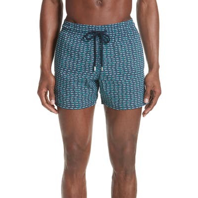 Vilebrequin Modernist Fish Print Swim Trunks, Blue