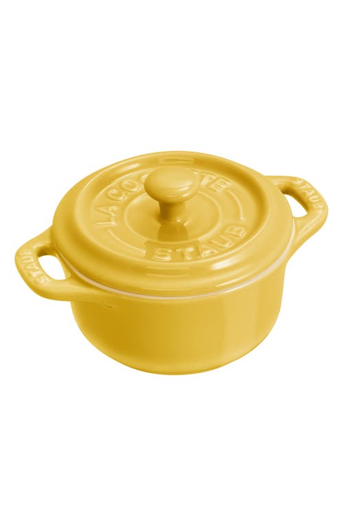 Staub Citron 3-piece Mini Round Cocotte Set In Citron