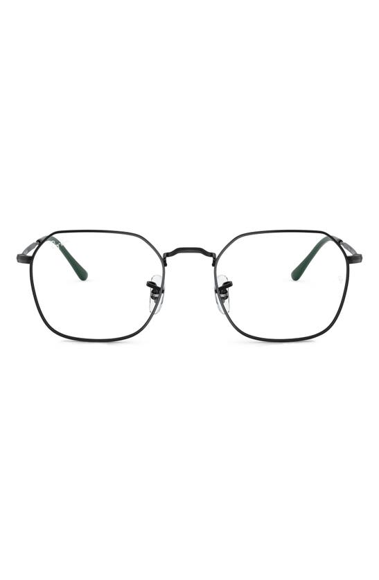 Shop Ray Ban Jim 53mm Irregular Optical Glasses In Black