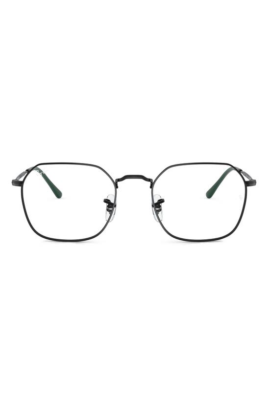 Shop Ray Ban Ray-ban Jim 53mm Irregular Optical Glasses In Black