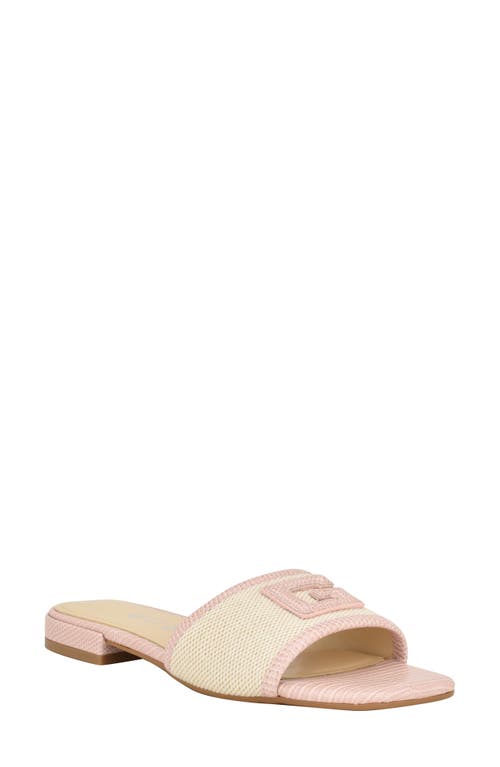 Guess Tampa Slide Sandal In Light Natural/pink