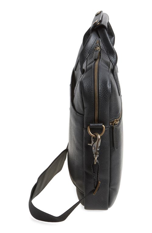 Johnston & Murphy Pebbled Leather Briefcase In Black