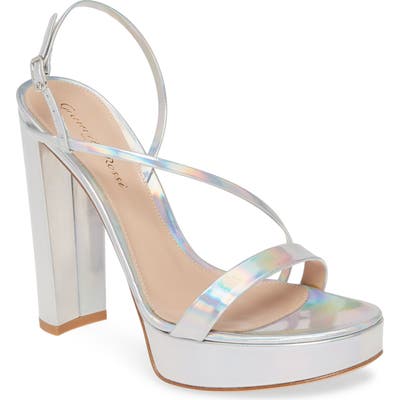 Gianvito Rossi Strappy Platform Sandal, Metallic