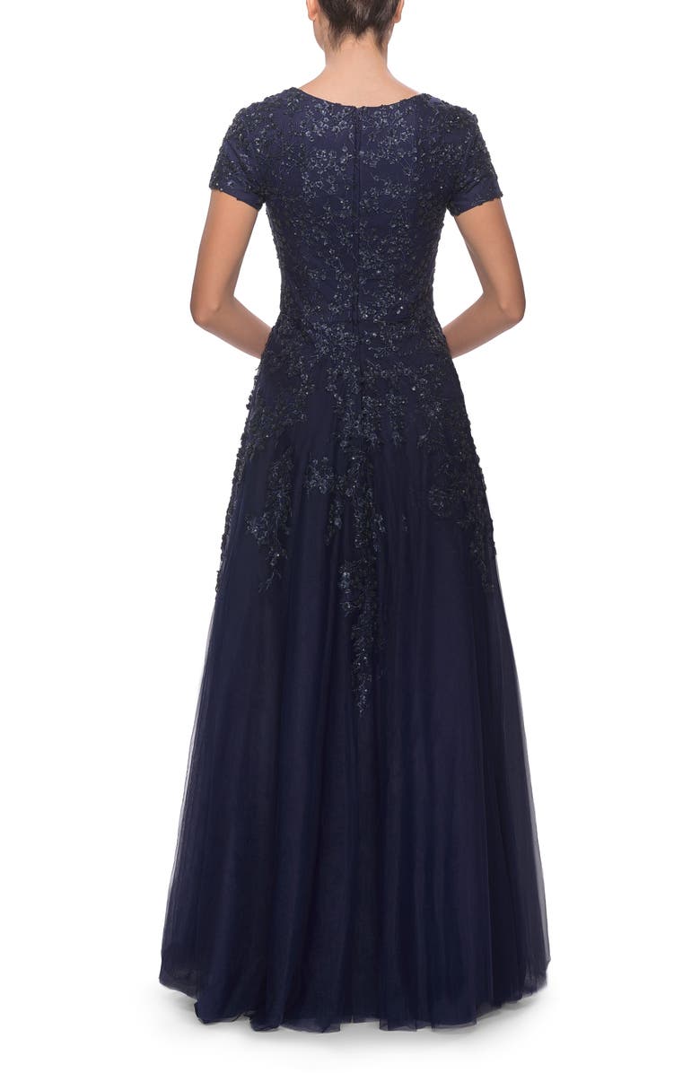 La Femme Embellished Tulle A-Line Gown | Nordstrom