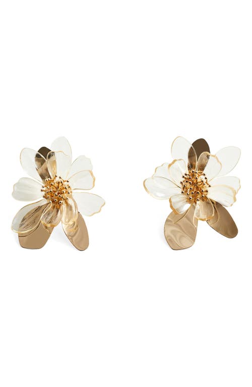 Mango Maxi Flower Drop Earrings In Gold