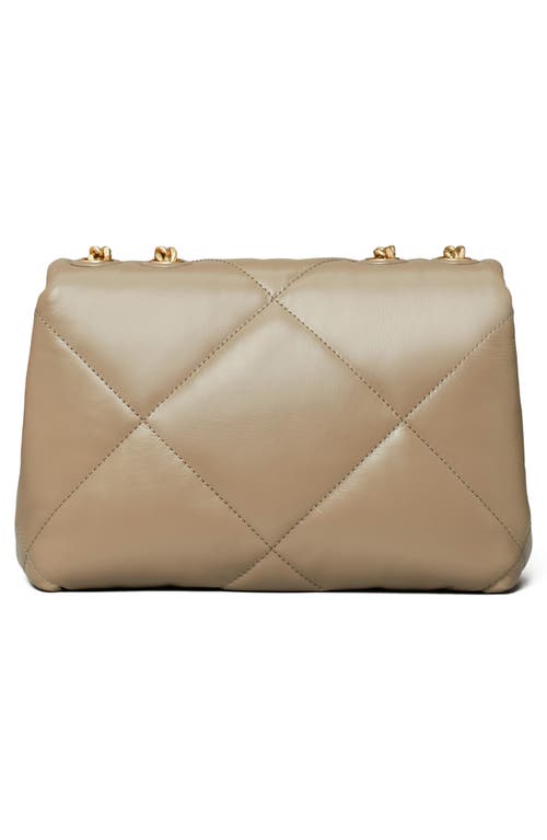 Shop Tory Burch Small Kira Diamond Quilted Convertible Leather Shoulder Bag In Taupe Oak