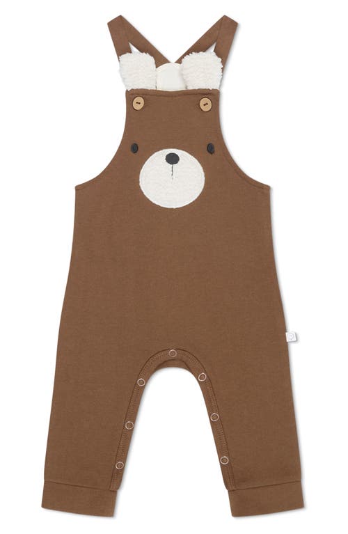 MORI Appliqué Bear Overalls in Brown 