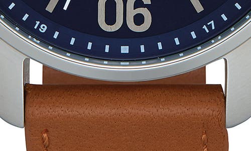 Shop Nixon Patrol Leather Strap Watch, 42mm In Brown/navy/silver