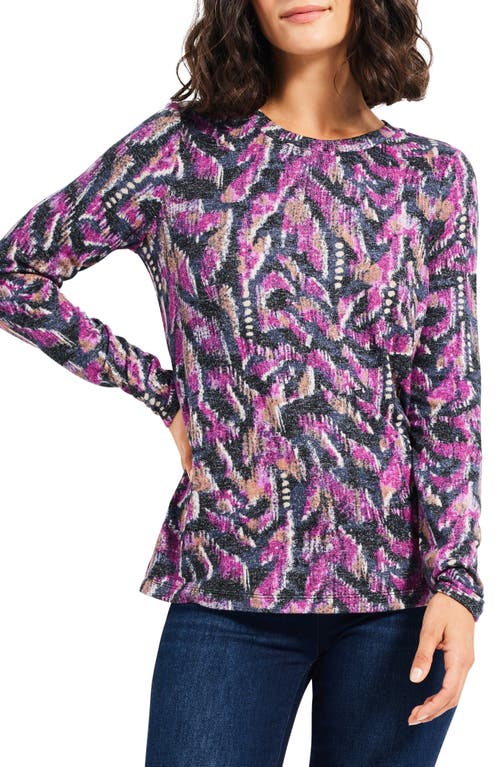 NZT by NIC+ZOE Sweet Dreams Abstract Print Long Sleeve Top in Pink Multi