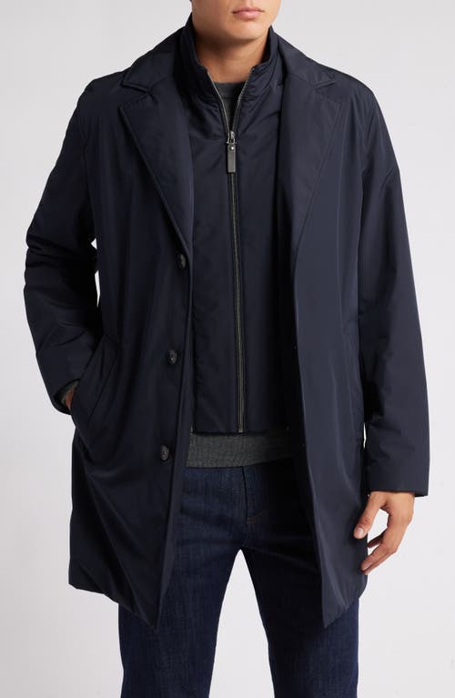 Canali Rain Coat With Removable Bib In Navy