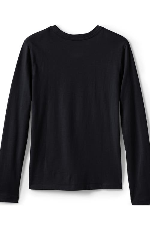 Shop Lands' End School Uniform Girls Long Sleeve Essential T-shirt In Black