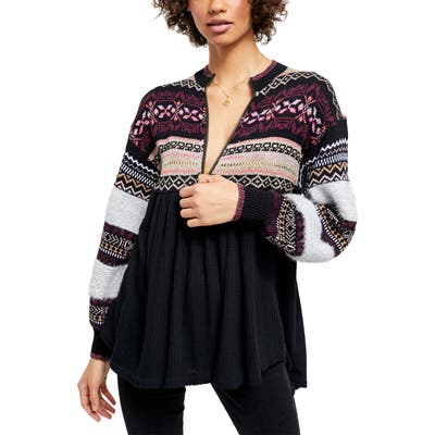 Free People Cabin Fever Swit Tunic Top, Black