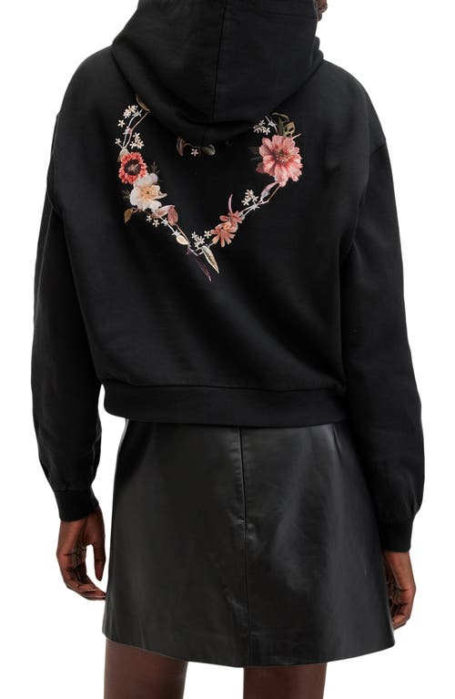 Shop Allsaints Pippa Unity Logo Graphic Hoodie In Black