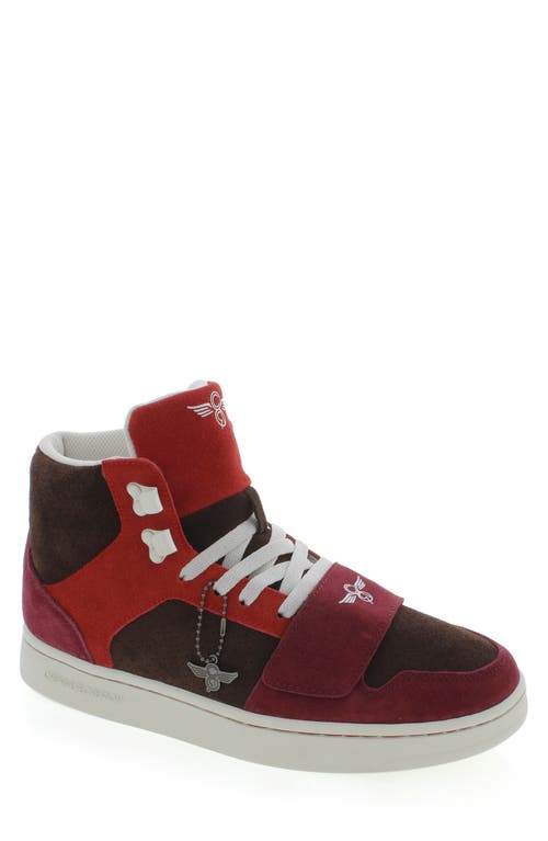 Creative Recreation Cesario Hi XXI Sneaker in Red/Brown Multi