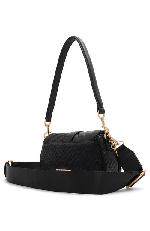 Shop Aldo Romie Quilted Faux Leather Crossbody Bag In Black