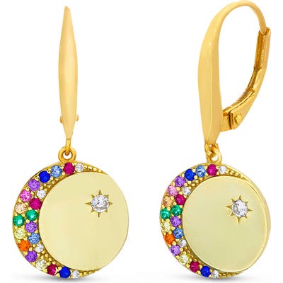 Lesa Michele Cubic Zirconia Crescent Drop Earrings