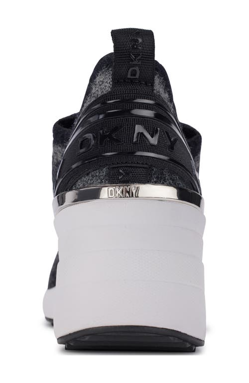 Shop Dkny Keeva Wedge Sneaker In Bcg - Black/light Grey