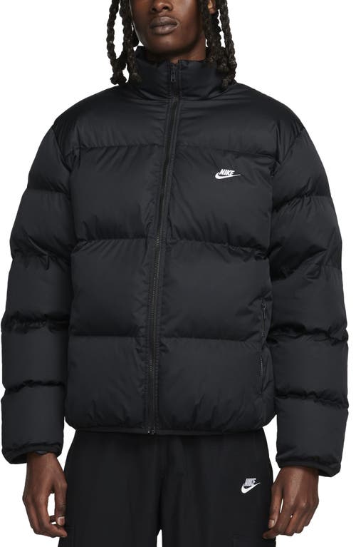 Shop Nike Club Water Repellent Primaloft® Insulated Puffer Jacket In Black/white