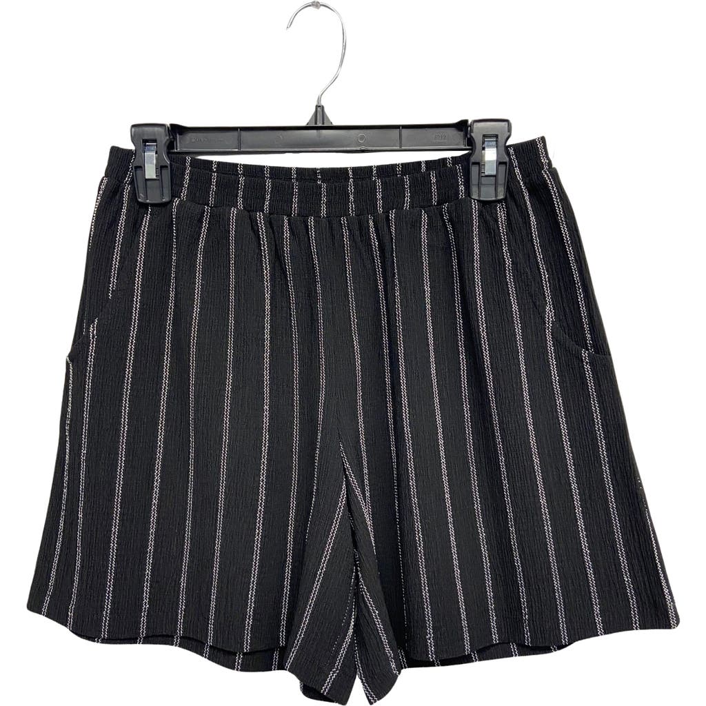 Ruby & Wren Stripe Pull-on Shorts In Black/white
