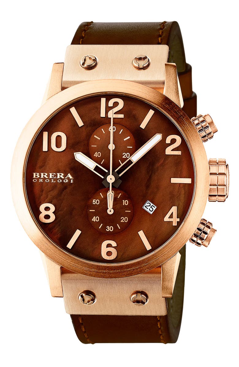 BRERA OROLOGI ISBLA RG BRN DIAL COTTO CALF, Main, color, 200