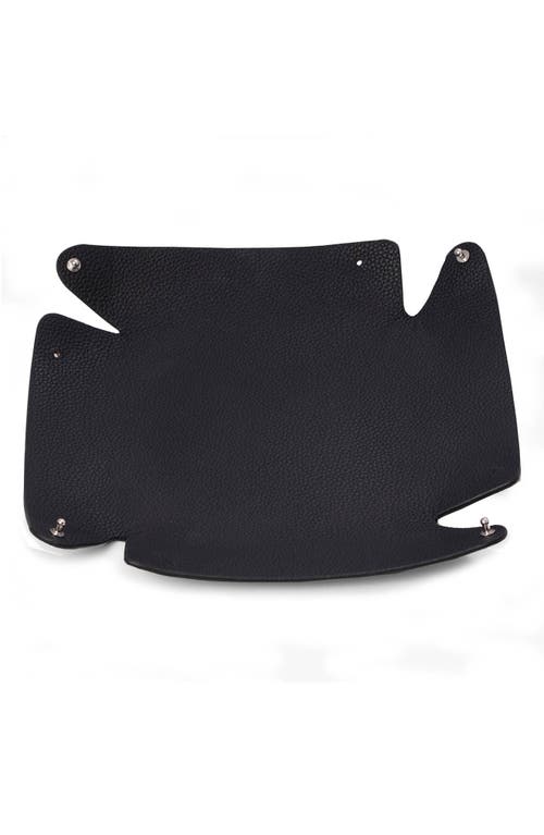 Bey-berk Catchall Leather Valet Tray In Grey