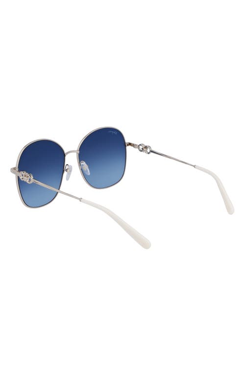 Shop Ferragamo 59mm Gradient Sunglasses In Silver/blue Gradient