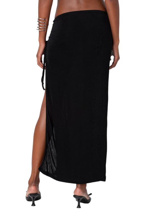 Shop Edikted Goldie Slit Maxi Skirt In Black