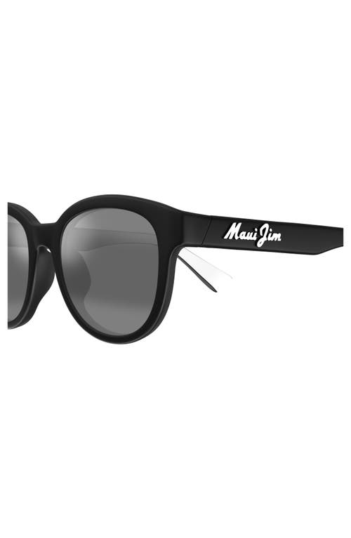 Maui Jim Ihupani Af 53mm Polarizedplus2® Round Sunglasses In Black/neutral Grey