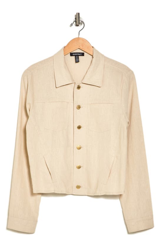 Shop Ellen Tracy Crop Linen Blend Jacket