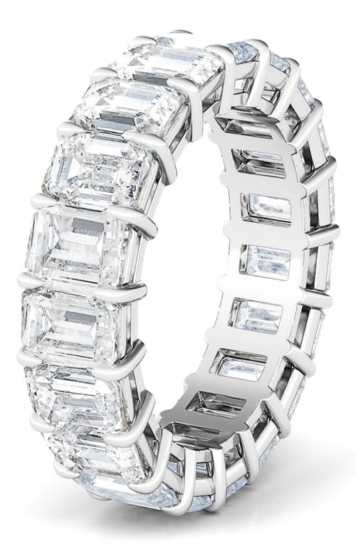 HAUTECARAT HAUTECARAT EMERALD CUT LAB CREATED DIAMOND 18K GOLD ETERNITY BAND