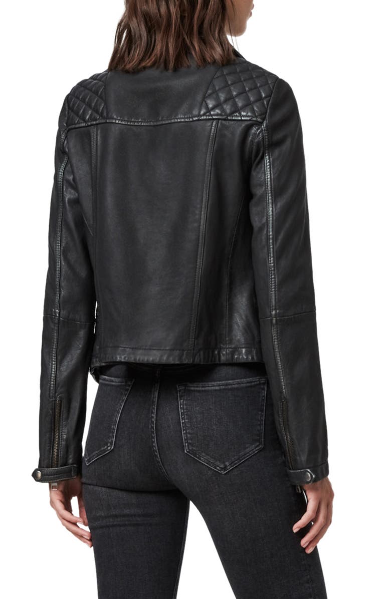 AllSaints Cargo Leather Biker Jacket | Nordstrom