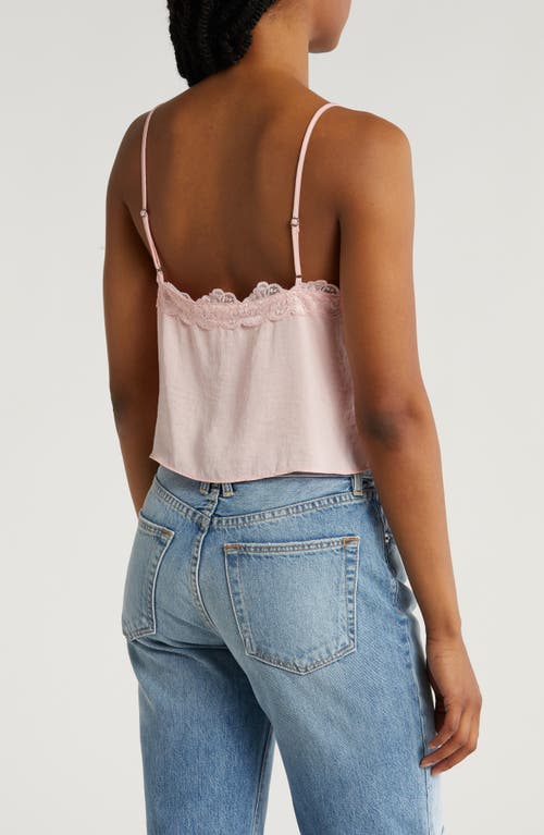 Abound Lace Trim Satin Crop Camisole In Pink Sky