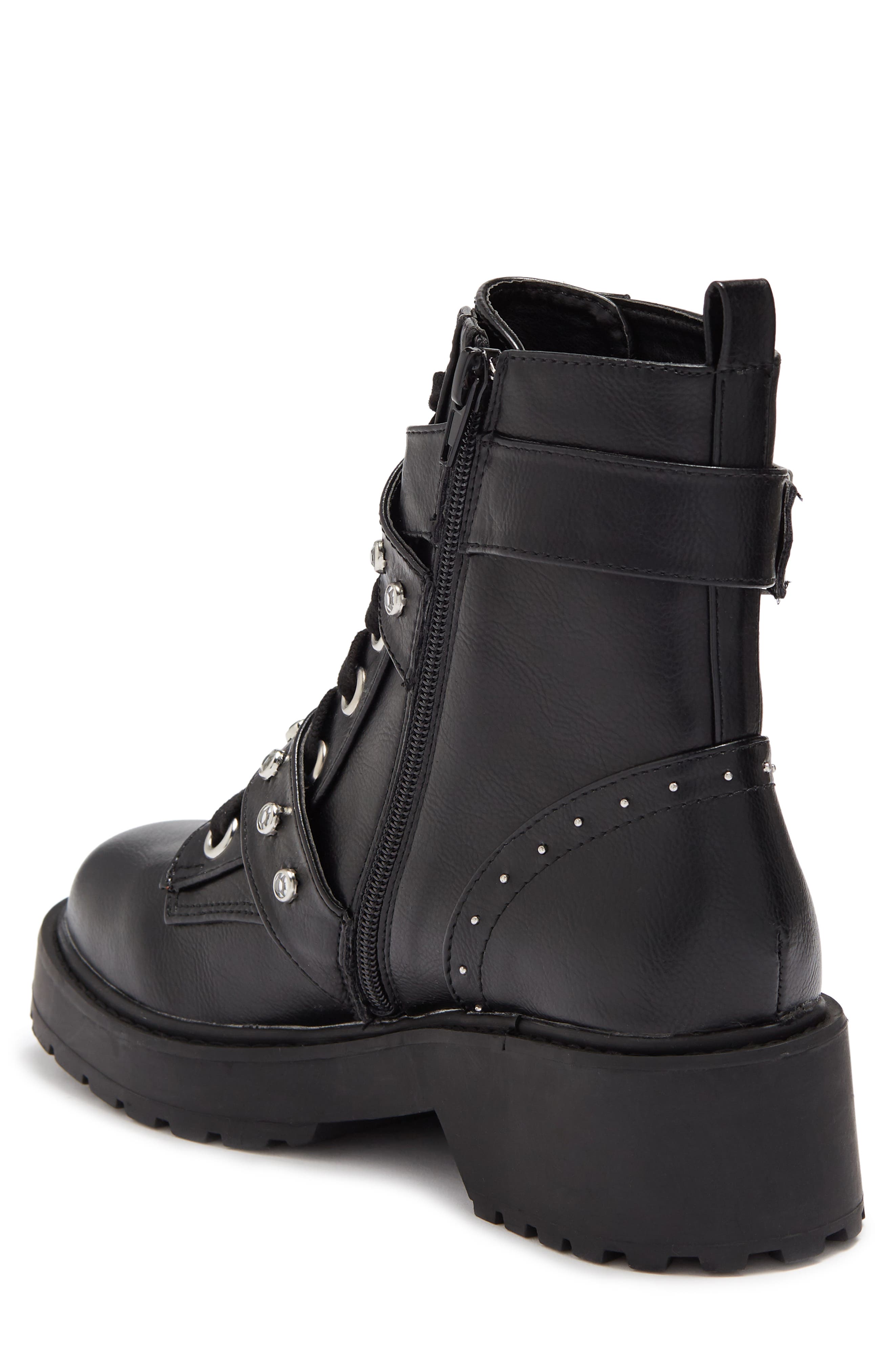 rhinestone studded combat boots