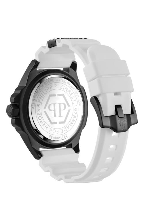 Philipp Plein Sport The $kull Silicone Strap Watch, 44mm In Black/white