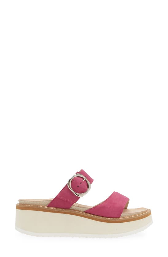 Naot Halvah Platform Wedge Sandal In Pink Plum Nubuck